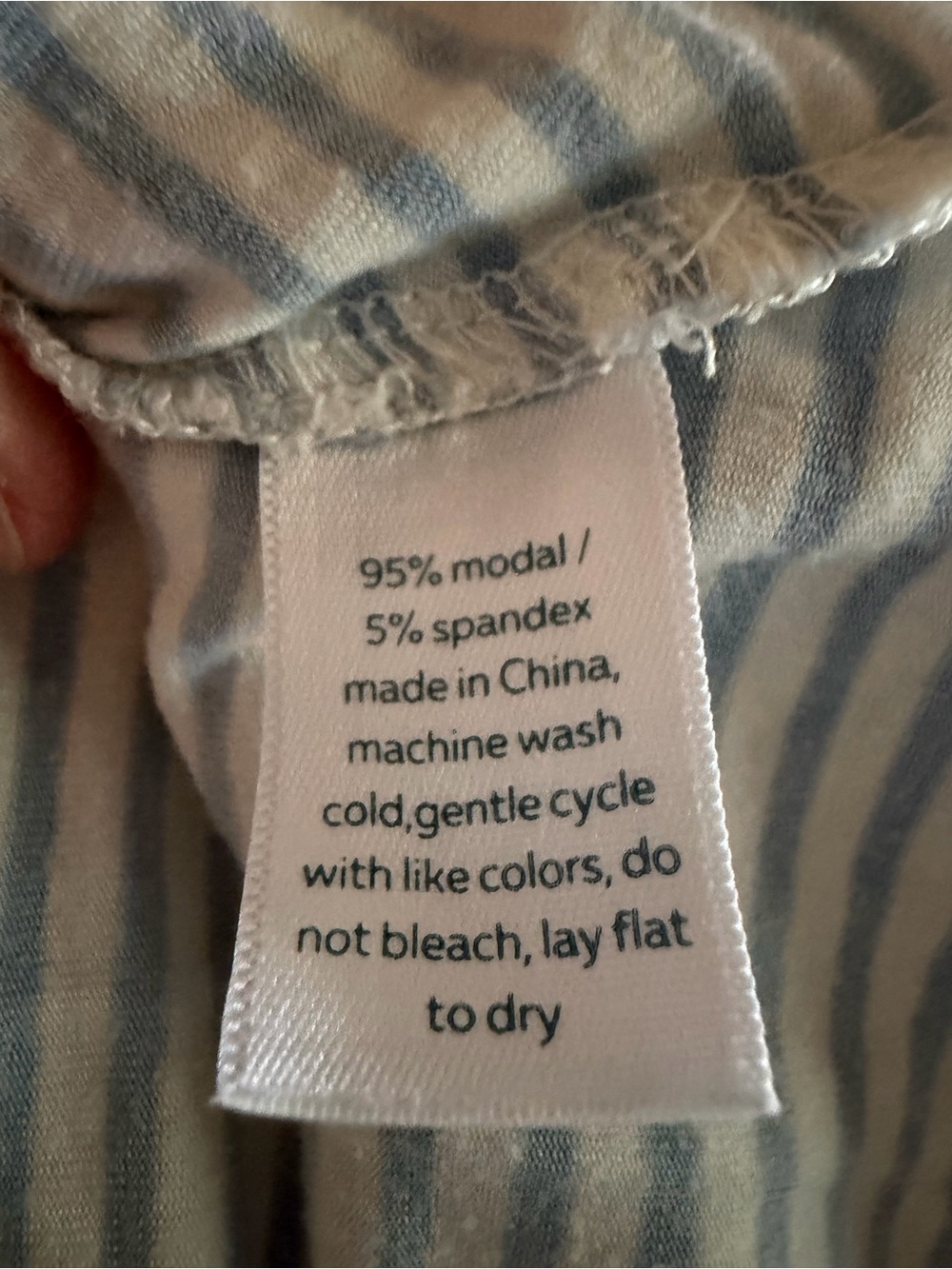 Lake Pajamas (small) Women's Striped Lounge Set - Light Green& Ivory - Picture 3 of 3